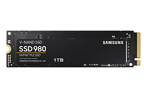 Samsung 980 M.2 NVMe SSD, (MZ-V8V1T0BW), 1 TB, PCIe 3.0, 3.500 MB/s Lesen, 3.000 MB/s Schreiben, Internes Solid State Drive, für Gaming und intensive Anwendungen