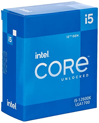 Intel Core i5-12600K 12. Generation Desktop Prozessor (Basistakt: 3.7GHz Turboboost: 4.9GHz, 6 Kerne, LGA1700, RAM DDR4 und DDR5 bis zu 128GB) BX8071512600K