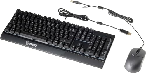 MSI Vigor GK30 Gaming-Tastatur (DE-Layout) QWERTZ - Mechanische Membran-Switches, wasserfest, RGB Mystic Light, Beleuchtungs- & Media-Hotkeys, rutschfeste Game Base, vergoldeter USB 2.0 - Full-Size