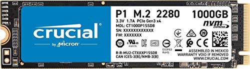 Crucial P1 1TB CT1000P1SSD8 Internes SSD-bis zu 2000 MB/s (3D NAND, NVMe, PCIe, M.2) Festkörper-Laufwerk