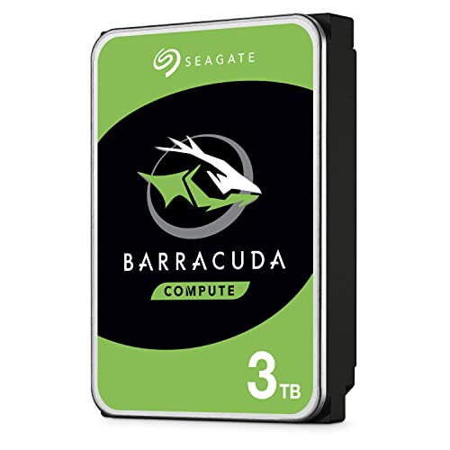 Seagate Barracuda, interne Festplatte 3 TB HDD, 3.5 Zoll, 5400 U/Min, 256 MB Cache, SATA 6 Gb/s, silber, Modellnr.: ST3000DM007