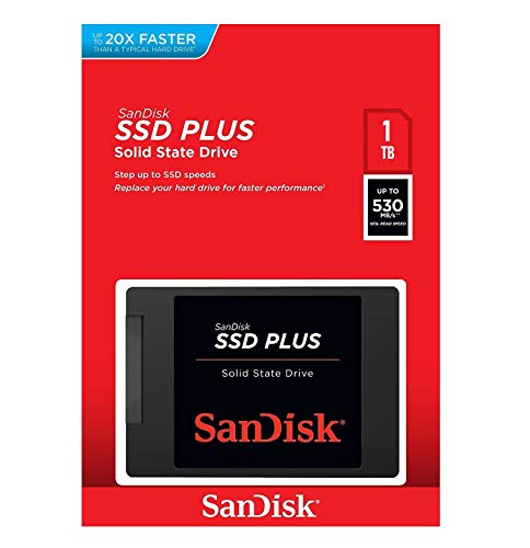 SanDisk SSD PLUS 1 TB Sata III 2.5 Inch Internal SSD, Up to 535 MB/s, Black