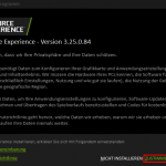 Nvidia GeForce Experience Richtlinien akzeptieren