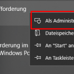 Eingabeaufforderung als Admin ausführen